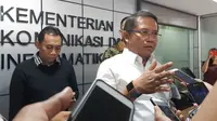 Menkominfo Rudiantara saat bertemu dengan rekan media di Jakarta, Selasa (15/5/2018). Liputan6.com/ Agustin Setyo Wardani