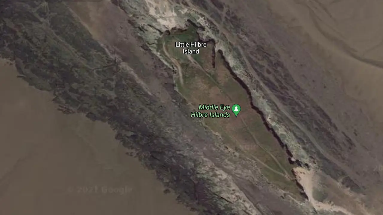Peta Pulau Hilbre (Google maps)