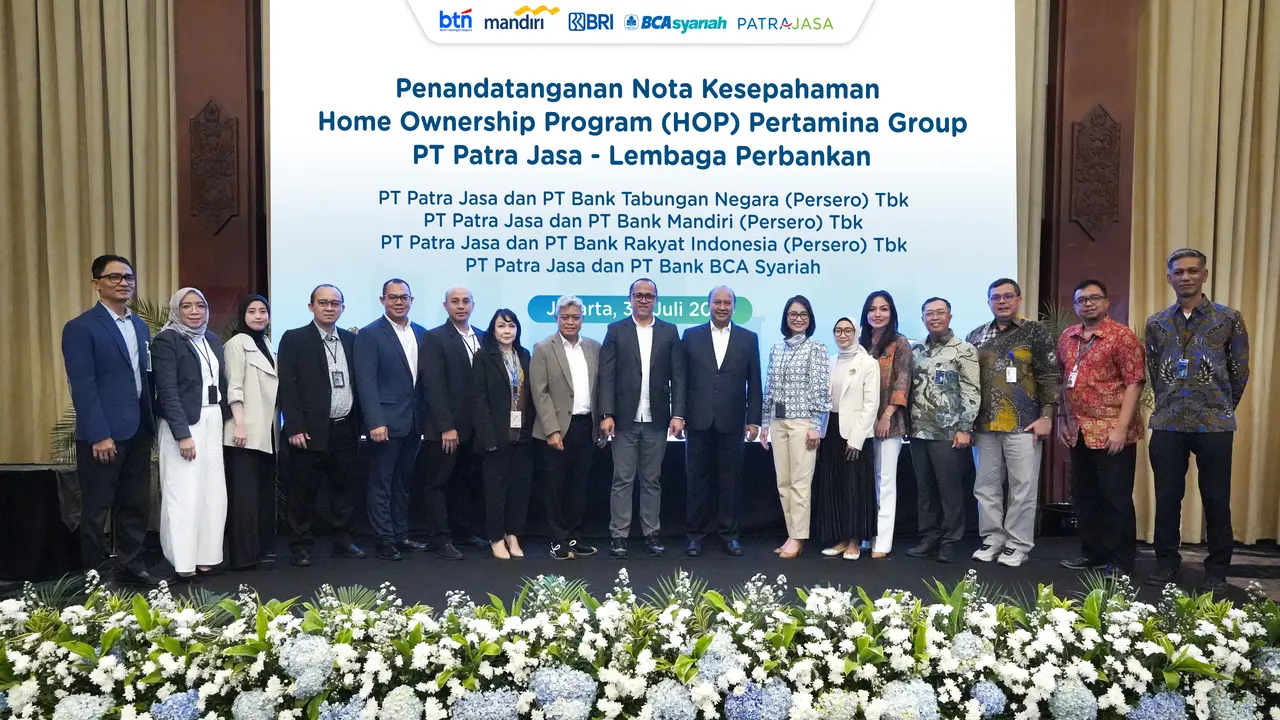 PT Patra Jasa sebagai Anak Perusahaan Portfolio Pertamina yang bergerak di bidang Property Investment & Development, Hotels & Resorts, dan Services, menandatangani nota kesepahaman Home Ownership Program (HOP), dengan sejumlah lembaga perbankan (Istimewa)