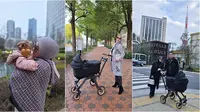 6 Potret Syahrini Ajak Buah Hati Jalan-Jalan di Jepang, Perdana Baby R Mudik