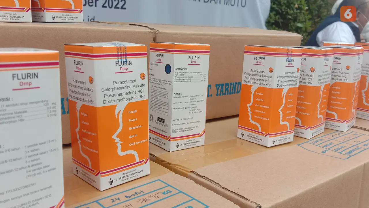 Merk Obat Yang Di Klaim BPOM Menyebabkan Gagal Ginjal Akut. (Senin, 31/10/2022). (Yandhi Deslatama/Liputan6.com).