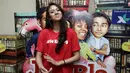 Aurelie Moeremans saat ditemui dalam acara Gathering Pemain Film Jomblo Bersama Awak Media di Kantor Falcon Pictures, Duren Tiga, Jakarta Selatan, Senin (18/9/2017). (Adrian Putra/Bintang.com)