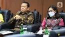 Ketua MPR Bambang Soesatyo menghadiri Focus Group Discussion (FGD) bekerjasama dengan Brain Society Centre di Ruang Delegasi Lantai 2 Gedung Nusantara IV MPR, Jakarta, Kamis (1/12/2022). Diskusi tersebut bertema "Kebijakan Bank Tanah Dalam Perspektif Konsep dan Implementasi Untuk Mewujudkan Keadilan Sosial Berdasarkan UUD 1945." (Liputan6.com/Angga Yuniar)