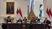 Presiden Prabowo Subianto mengajak sejumlah pengusaha besar Indonesia bertemu tokoh filantropi dunia sekaligus pendiri Gates Foundation, Bill Gates, di Istana Merdeka, Jakarta, Rabu (7/5/2025). (Liputan6.com/Lizsa Egeham)