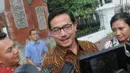 Ketua Badan Pemenangan Pemilu Partai Nasdem, Ferry Mursyidan Baldan mengaku dipanggil Presiden Jokowi untuk bicara tentang pelayanan dan proteksi, Jakarta, Kamis (23/10/2014) (Liputan6.com/Herman Zakharia)