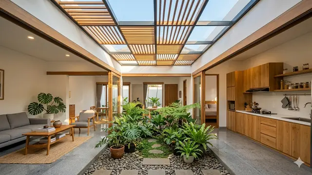 Rumah 1 Lantai Konsep Skylight