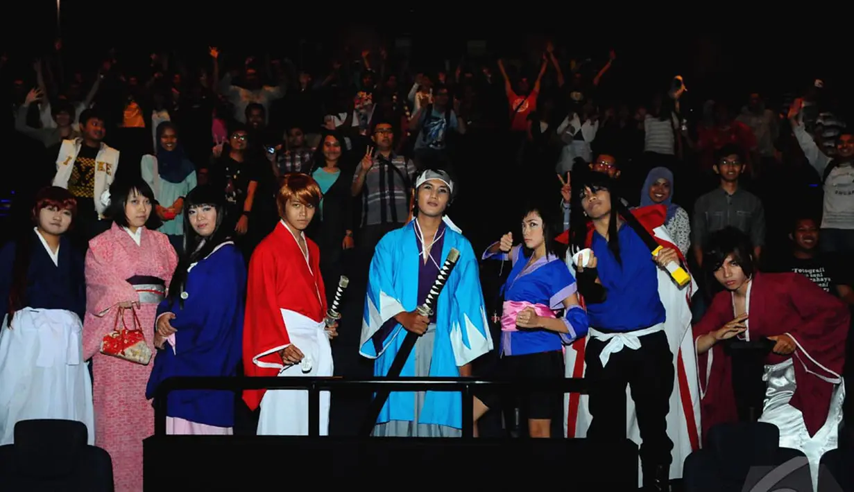 Para jagoan Anime ini ikut nobar film "Rurouni Kenshin – Kyoto Inferno" bareng Cinemaholic, Jakarta, Sabtu (13/9/2014) (Liputan6.com/Andrian M Tunay)