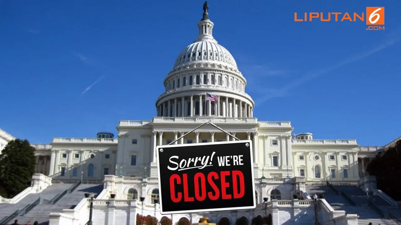 Banner Infografis Government Shutdown Terlama dalam Sejarah AS. (Sumber Foto: AFP)