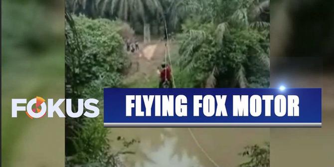 Indonesia Viral: Motor Sebrangi Sungai Layaknya Flying Fox