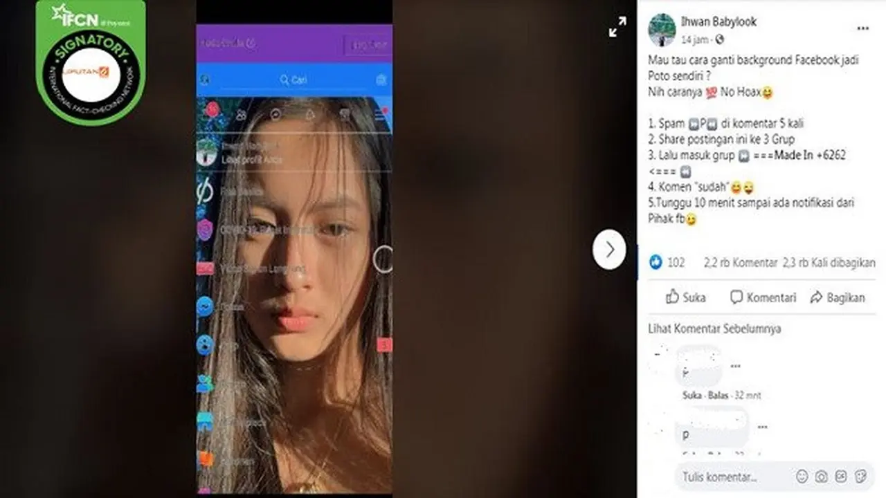Gambar Tangkapan Layar Tutorial Palsu Mengganti Background Facebook