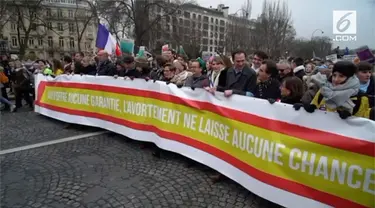 Banyaknya kasus aborsi di Prancis membuat ribuan warga berbondong-bondong turun ke jalan.