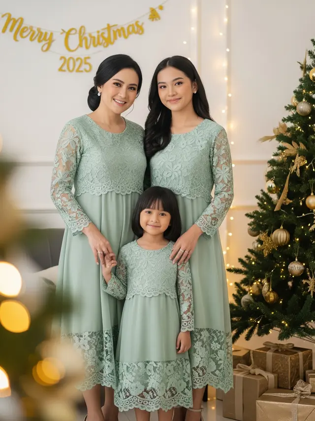 Dress Natal Hijau 2025 (Image by Gemini AI)