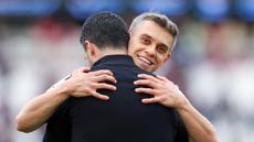 Arsenal meraih kemenangan tipis 1-0 atas West Ham pada pekan ke-36 Premier League 2025/2026 di London Stadium, Minggu (10/5/2026) dini hari WIB. Laga berjalan ketat dan ditentukan di menit-menit akhir. (AP Photo/Ian Walton)