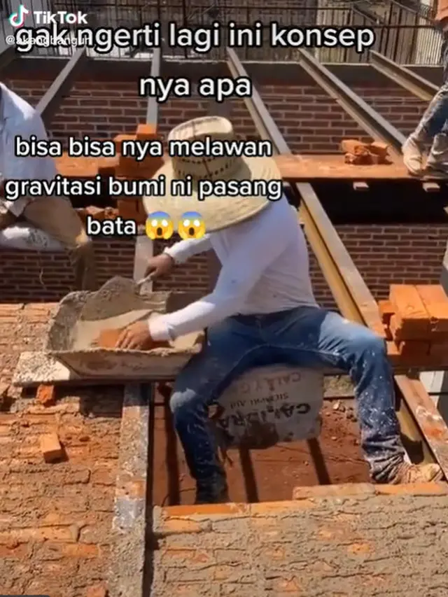 Aksi Tukang Bangunan Bikin Tembok Bak Lawan Gravitasi Ini Bikin Geleng Kepala
