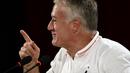 Pelatih Timnas Prancis Didier Deschamps mengaku tak mau berpikir lebih jauh untuk sementara dan memilih fokus ke pertandingan melawan Jerman. Foto diambil pada 1 Juli 2014, Ribeirao Preto, Brasil (AFP Photo/FRANCK FIFE)