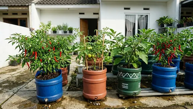 Sampah Plastik Rumah  untuk Kebun Sayur