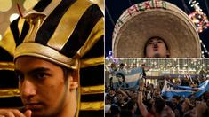 Sejumlah suporter sepak bola mulai berdatangan ke Rusia untuk mendukung negaranya masing-masing. Atribut khas dari negara peserta kian menambah semarak gelaran Piala Dunia 2018. (Kolase foto-foto dari AP)