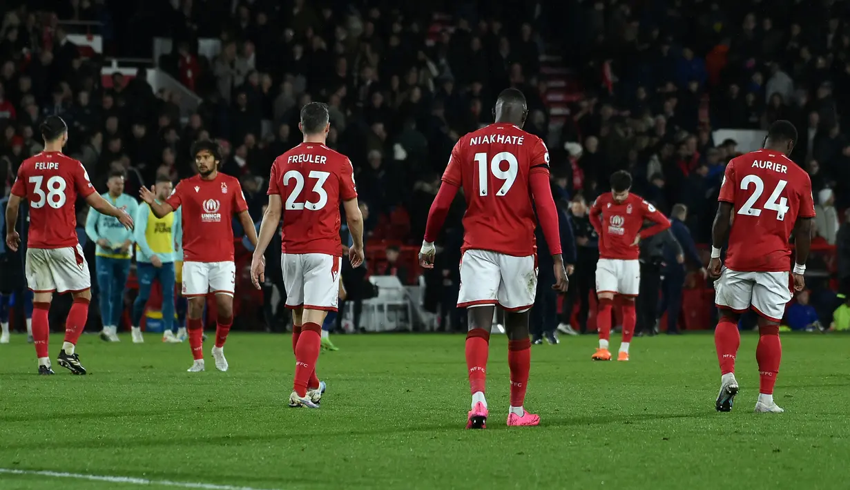 Kekalahan Nottingham Forest membuatnya harus puas tetap berada pada posisi 14 klasemen Liga Inggris dengan 26 poin. (AP Photo/Rui Vieira)