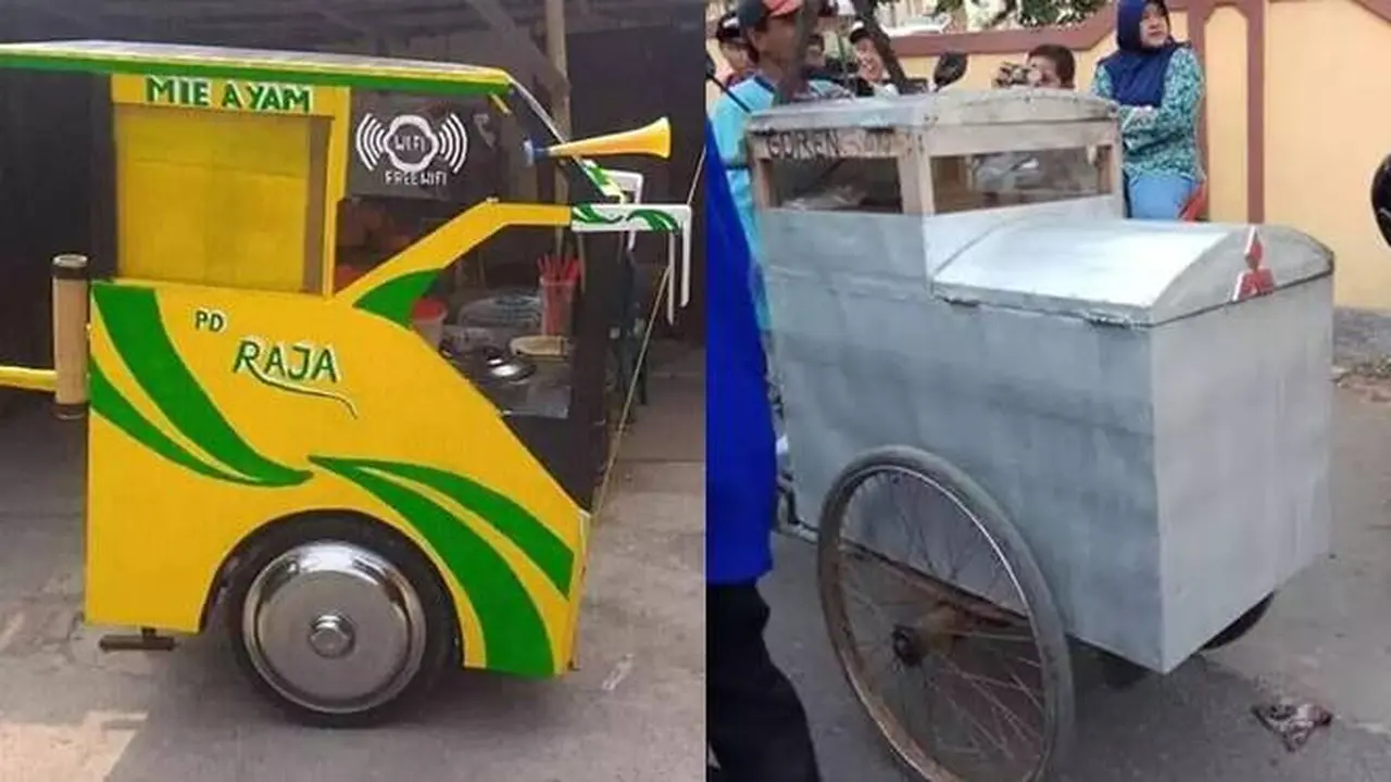9 Potret Nyeleneh Desain Gerobak Jualan, Bentuknya Mirip Bus