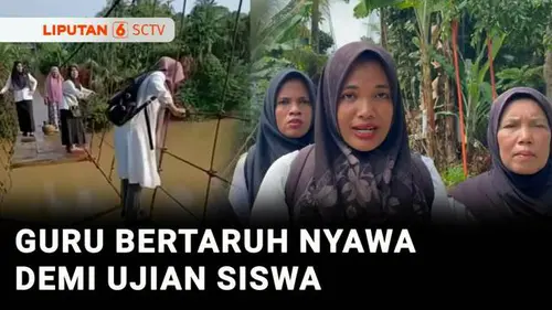 VIDEO: Guru di Pelosok Jambi Nekat Seberangi Jembatan Rusak demi Mengawasi Ujian Siswa