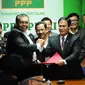 PPP sepakat untuk mendukung paket koalisi Indonesia Hebat dalam hal pemilihan MPR RI, Jakarta, (7/10/14). (Liputan6.com/Andrian M Tunay)