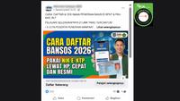Cek Fakta: Tidak Benar Link Ini Pendaftaran Bansos 2026