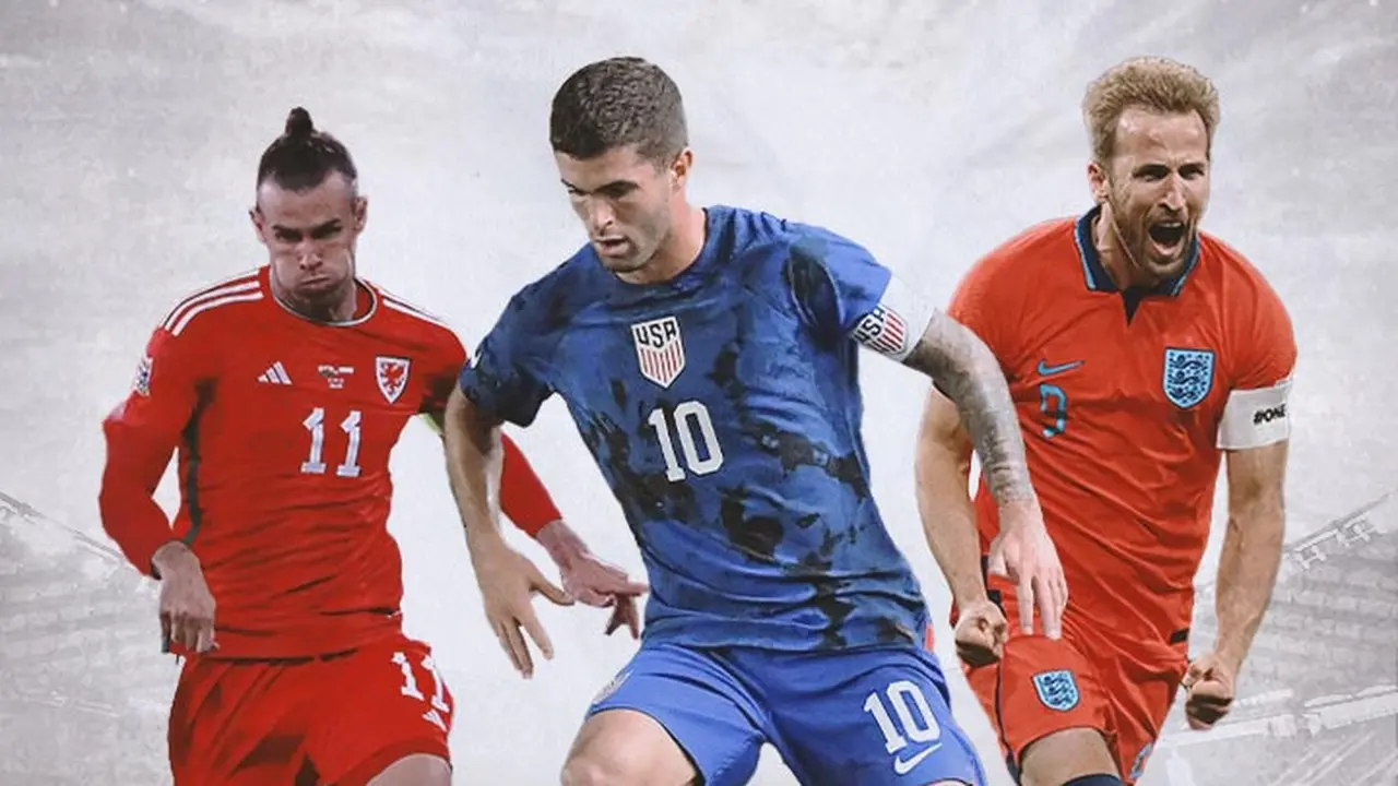 Ilustrasi - Gareth Bale, Christian Pulisic, Harry Kane
