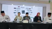 Badan Amil Zakat Nasional (Baznas) menggelar sesi konferensi pers Program pengumpulan dan pendistribusian Baznas untuk Bulan Ramadhan 1445 H yang bertajuk "Tentramnya Muzaki Bahagianya Mustahik" di Kantor Pusat Baznas, Jakarta, pada Jumat (8/3/2024)