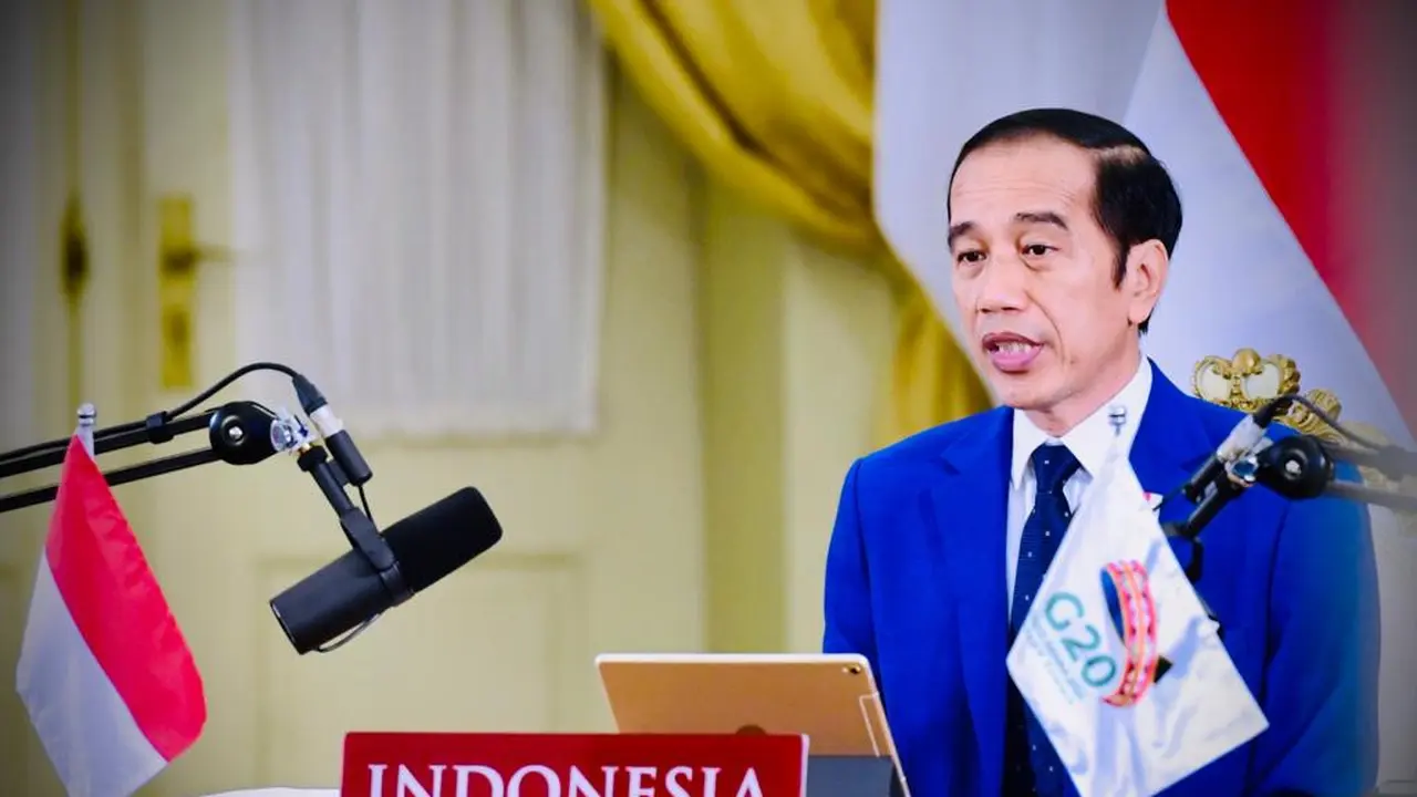 Presiden Joko Widodo atau Jokowi mengikuti Konferensi Tingkat Tinggi (KTT) G-20 secara virtual