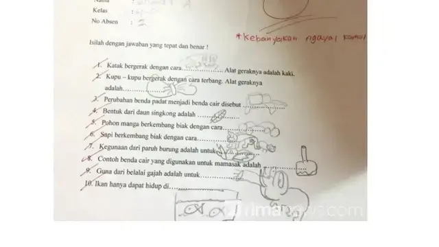 6 Potret Hasil Ulangan IPA Murid Dapat Nilai 0 Ini Bikin Guru Elus Dada