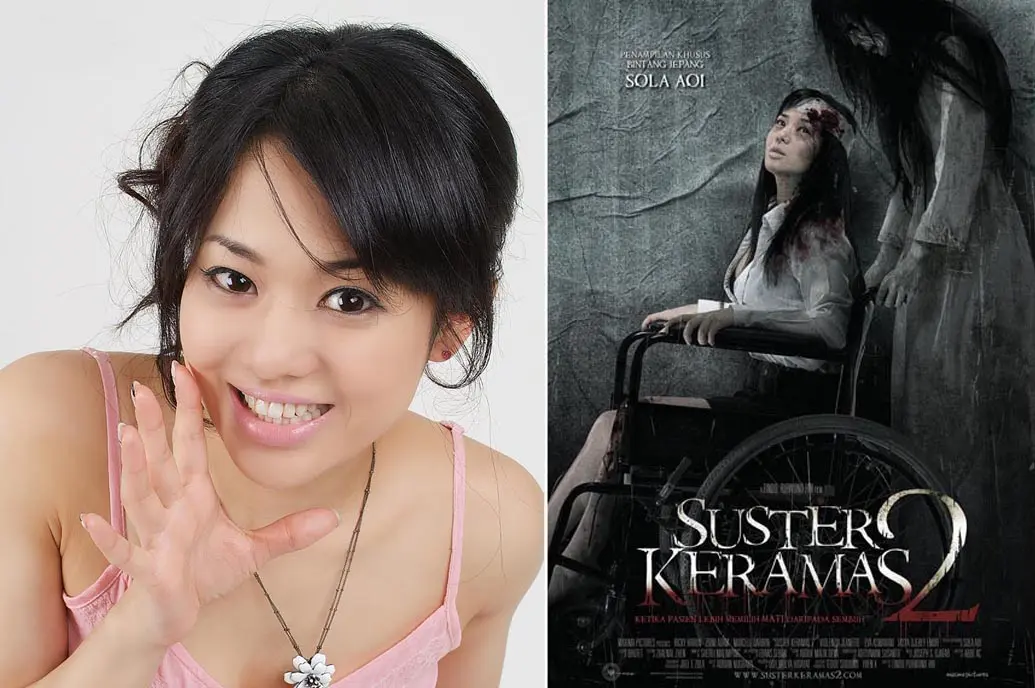 Bintang porno asal jepang yang bernama Sora Aoi meramaikan layar lebar indonesia yang bermain dalam film suster keramas 2 (Istimewa)