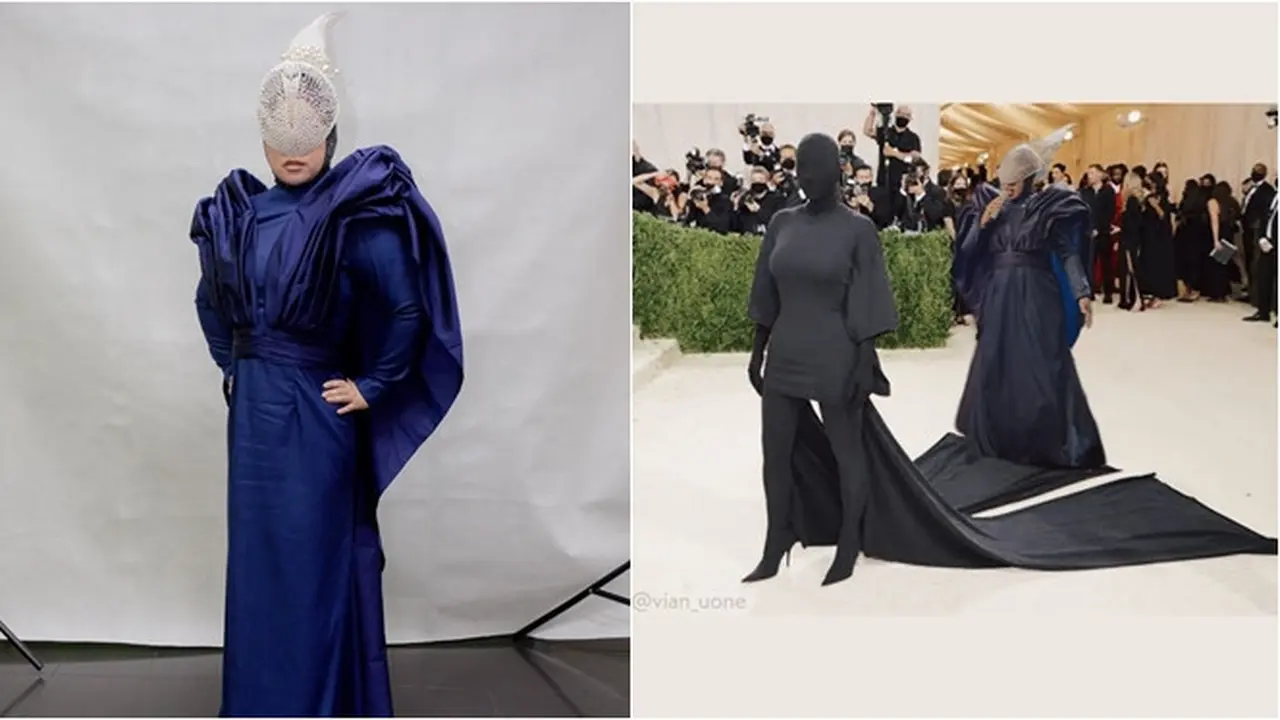 4 Editan Foto Melly Goeslaw Hadiri Met Gala 2021, Kocak Bak Sungguhan