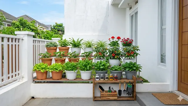 Ide Kebun Rumah Campuran Sayur Buah dan Tanaman Hias dalam Satu Area/Gemini
