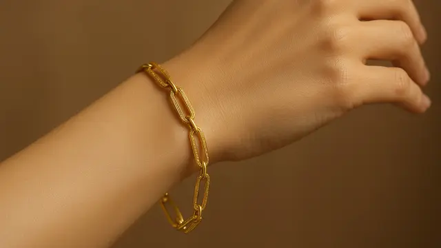Model Gelang Emas Paperclip Chain