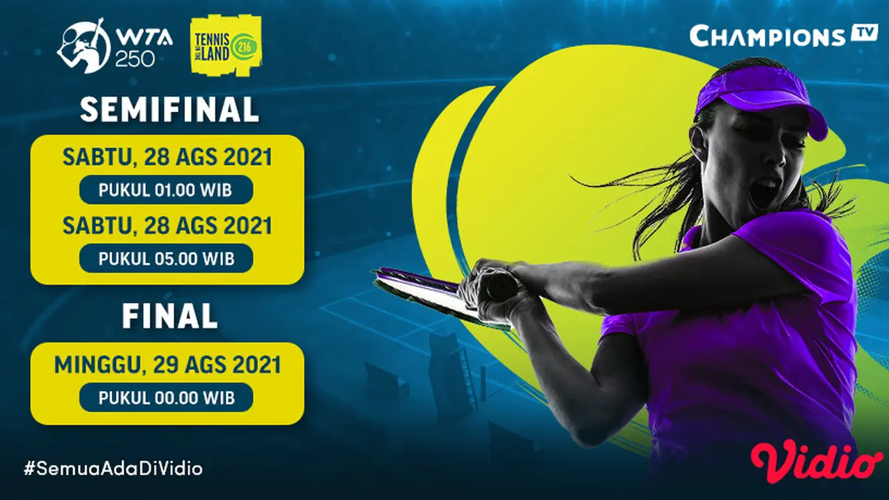 Link Live Streaming WTA 250 Tennis in the Land Semifinal dan Final 202 di Vidio