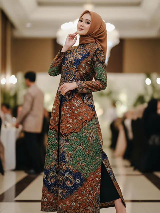 Model Gamis Batik Terbaru untuk Pesta
