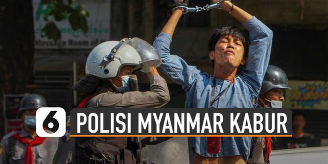 VIDEO: Tolak Tembaki Demonstran, Polisi Myanmar Kabur ke India