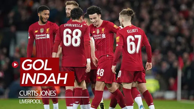 Berita video gol indah pemain 18 tahun, Curtis Jones, mengantarkan Liverpool meraih kemenangan 1-0 atas Everton pada babak 3 Piala FA 2019-2020, Minggu (5/1/2020).