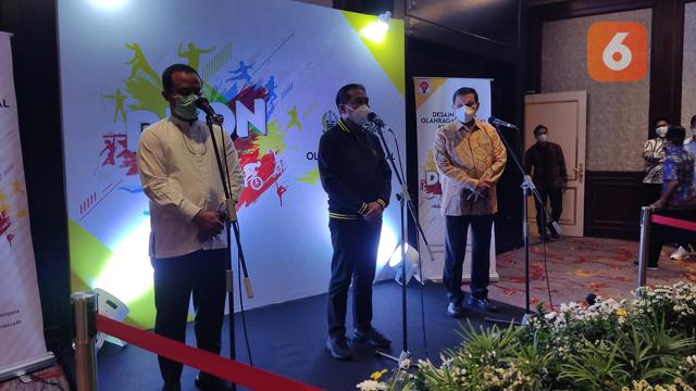 Plt Gubernur Sulawesi Selatan Andi Sudirman Sulaiman dan Menpora Zainuddin Amali (Liputan6.com/Fauzan)