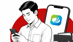 Infografis Cara Pencairan JMO Lewat HP