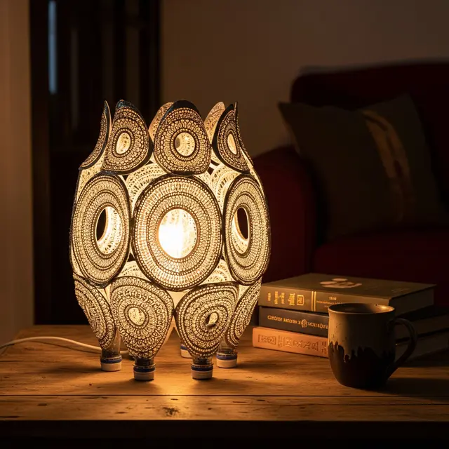 Lampu Hias dari Botol Plastik Bekas (Image by Gemini AI)