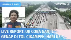 Kondisi Tol Cikampek ramai lancar meski sempat terjadi antrean di gerbang Tol Cikampek, Utama. Rencananya pada hari ketiga uji coba ganjil genap ini akan dilaksanakan lebih lama, yaitu dari pukul 10.00-17.00 WIB.