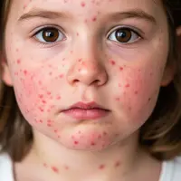 Ilustrasi Anak Terkena Campak. (Gemini AI)