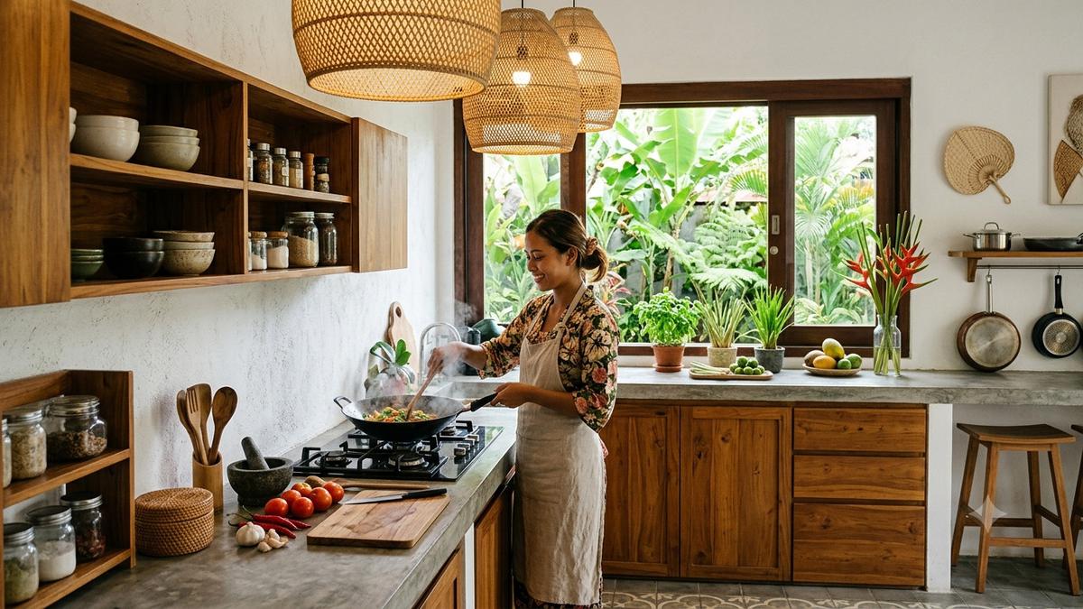 8 Inspirasi Dapur Bergaya Tropical Minimalist, Bikin Suasana Masak Terasa Segar Seperti di Resort