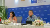 Menteri Keuangan sekaligus Ketua KSSK Sri Mulyani Indrawati dalam konferensi pers KSSK di Kantor Pusat Lembaga Penjamin Simpanan (LPS), Jakarta, Jumat (2/8/2024). (Tira/Liputan6.com)