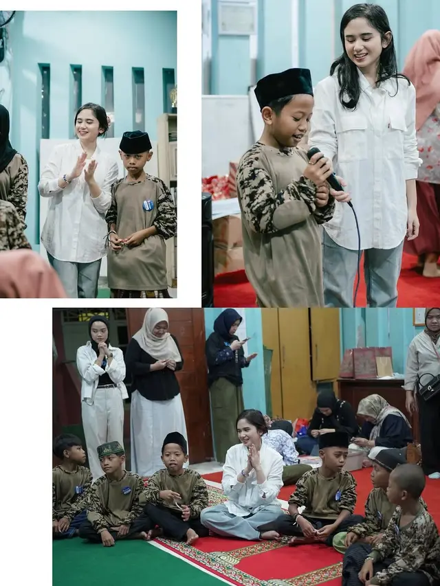 6 Potret Tissa Biani Berbagi Paket Lebaran di Panti Asuhan, Banjir Pujian