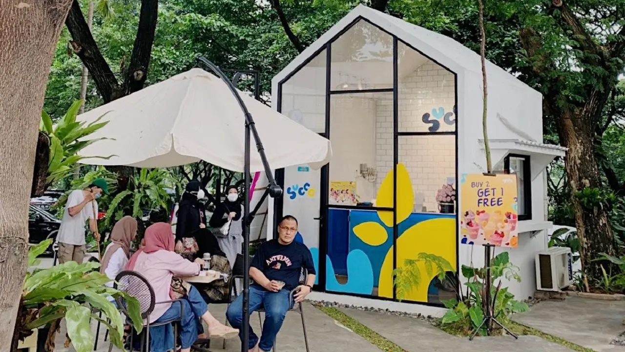Suasana De Park , tempat hangout terbaru di Cipayung, Jakarta Timur