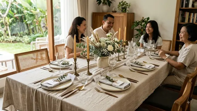 Ide Dekorasi Meja Makan yang Sederhana tapi Terlihat Elegan/AI Generated