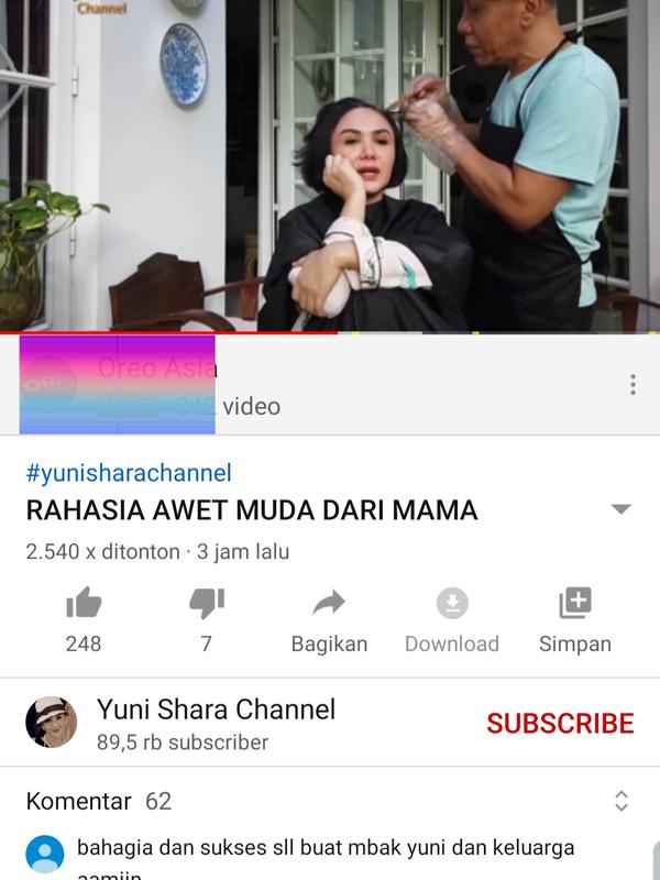 Unggahan Yuni Shara. (Foto: YouTube Yuni Shara Channel)