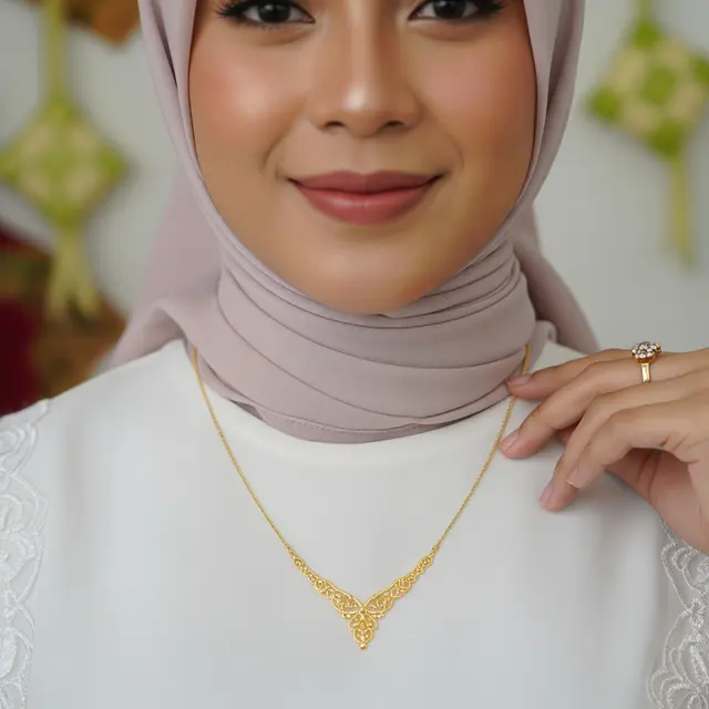 Kalung emas untuk lebaran (Image by Gemini AI)